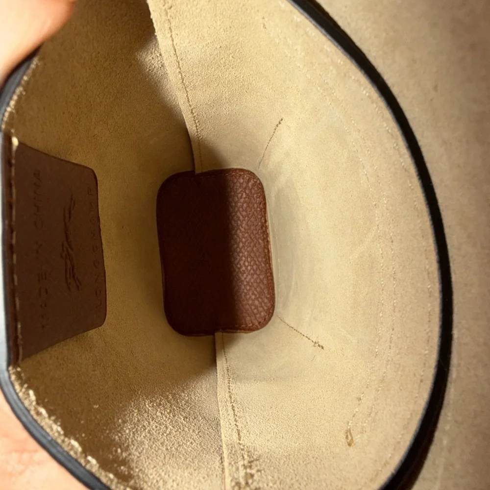 Longchamp Brown Leather Phone Case Crossbody